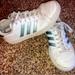 Adidas Shoes | Adidas Metallic Blue Sneakers | Color: Blue/White | Size: 6.5