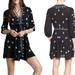 Free People Dresses | Free People Star Gazer Embroidered Tunic Dress Size Medium | Color: Black | Size: M