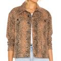 Free People Jackets & Coats | Host Pick Free People Nwt Snake Print Trucker Denim Jacket. Sz. M | Color: Black/Tan | Size: M