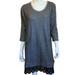 Anthropologie Dresses | Anthropologie Dolan Left Coast Sweatshirt Lace Hem Dress W/Pockets Size L | Color: Black/Gray | Size: L