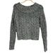 Free People Sweaters | Free People Avalon Open Knit Off The Shoulder Sweater Size Small | Color: Gray/Green | Size: S