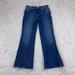 Free People Jeans | Free People Jeans Womens Size 26 Blue Denim Straight Stretch Frayed Hem | Color: Blue | Size: 26