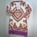 J. Crew Dresses | J. Crew Orange Pink White Paisley Bazaar Tunic Linen Shift Dress Size 4 | Color: Orange/Pink | Size: 4