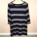 J. Crew Sweaters | J. Crew Women’s Striped Black Heather Gray 7/8 Sleeve Boatneck Sweater Tunic | Color: Black/Gray | Size: S