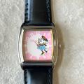 Disney Accessories | Disney Vintage Women Minnie Mouse Watch Black Band Pink Face Read | Color: Black | Size: Os