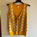 J. Crew Sweaters | J. Crew Cashmere Argyle Vest | Color: Gold/Gray | Size: S
