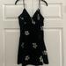Urban Outfitters Dresses | Black Velvet Mini Dress With Embroidered Daisies | Color: Black | Size: S