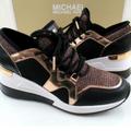 Michael Kors Shoes | Michael Kors Wedge Sneakers Sz 6.5 Nwt | Color: Black/Pink | Size: 6.5