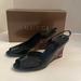 Gucci Shoes | Authentic Gucci Wedges. Beautiful And Timeless Patent Leather Peep Toe. | Color: Black | Size: 8
