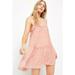 Free People Dresses | Free People Rose Metallic Mini Dress Beaded Evening Sheer Babydoll S New | Color: Pink | Size: S