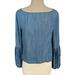 American Eagle Outfitters Tops | American Eagle Boatneck Denim Top With Bell Long Sleeves Size M | Color: Blue | Size: M
