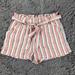 American Eagle Outfitters Shorts | American Eagle Shorts Women's Medium Pink White Blue High Waist Paper Bag | Color: Pink/White | Size: M