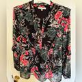 Anthropologie Tops | Anthropologie Daniel Rainn Floral Blouse/Top. Large. Mint Condition | Color: Black/Pink | Size: L