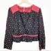 Free People Tops | Free People Where We Roam Top Small Surplice Wrap Boho Printed Black Red Deep V | Color: Black/Red | Size: S