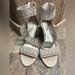 Jessica Simpson Shoes | Jessica Simpson “Jaymay” Ankle Strap 4” High Heels Beige Suede Back Zip | Color: Gray | Size: 10