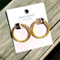 Kate Spade Jewelry | Kate Spade Gold Hoops W/Encrusted Diamond Accents! Nwt! | Color: Gold/Silver | Size: Os