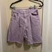 Zara Shorts | 152. Zara High-Waisted Purple Size 6 Short Shorts Distressed Jeans Shorts | Color: Purple | Size: 6