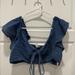 Anthropologie Tops | Anthropologie Daily Practice Gauze Crop Top | Color: Blue | Size: L