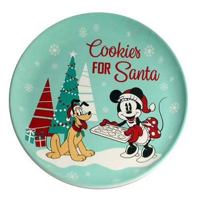 Disney Holiday | Disney Plate 11" Plate Cookies For Santa Minnie Mouse Pluto | Color: Green/Red | Size: Os