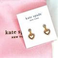 Kate Spade Jewelry | Kate Spade Shining Spade Earrings Mini Dangle Gold Heart Pearl Frame Nwt New | Color: Gold/White | Size: Os