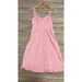Madewell Dresses | Madewell Pink Fleur Bow Back Dress Womens 12 Peekaboo Cutout Midi Button Barbie | Color: Pink | Size: 12