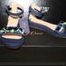 J. Crew Shoes | J Crew Embellished Platform Sandals Size 7 In Navy | Color: Blue | Size: 7