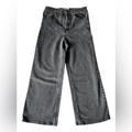 Free People Jeans | Free People Women High-Rise Button Fly Straight Leg Denim Jean Sz W28 Black Crop | Color: Black | Size: 28