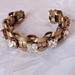 J. Crew Jewelry | J Crew Gold Tone Cuff Bracelet Set With Latge Sqare Crystals | Color: Gold | Size: Os