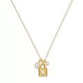 Kate Spade Jewelry | Kate Spade New York Freshwater Pearl & Padlock Pendant In Gold-Tone Nwt | Color: Gold/White | Size: Os