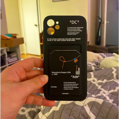 Nike Cell Phones & Accessories | Black Silicone Iphone 11 Nike Case W/ Card Holder | Color: Black/White | Size: Black