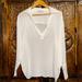 Zara Tops | Beautiful Zara Classic Sheer White Long Sleeve V-Neck Size Xs | Color: White | Size: Xs