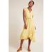 Anthropologie Dresses | Anthropologie Maeve Fete Midi Dress Yellow Handkerchief Hem Flowy Xxs | Color: Gold/Yellow | Size: Xxs