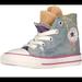 Converse Shoes | Converse Party Hi Moody Purple Hi-Top Denim Paint Splatter Tulle Tennis Shoes | Color: Blue/Purple | Size: 7bb