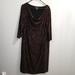 Ralph Lauren Dresses | Lauren Ralph Lauren Dress Womens Size 18 Brown Cowl Neck 3/4 Sleeve Stretch | Color: Black/Brown | Size: 18w