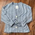 Madewell Tops | Jacquard Button Up Wrap Jacket | Color: Blue | Size: S