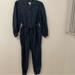 J. Crew Pants & Jumpsuits | J Crew Puff-Sleeve Denim Jumpsuit Linen/ Cotton Blend Sz 6p Ba903 Darkwash | Color: Blue | Size: 6p