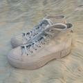 Adidas Shoes | Adidas Nizza Trek Sneaker Hi Top Boots White Gum Platform W 7 | Color: White | Size: 7