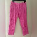J. Crew Pants & Jumpsuits | J. Crew Barbie Pink Lined Eyelet 100% Cotton Cafe Capri Pants Size 10 | Color: Pink | Size: 10