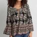 American Eagle Outfitters Tops | American Eagle Black Floral Long Sleeve Tunic | Color: Black | Size: M
