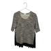 Anthropologie Tops | Anthropologie Clu + Willoughby Knit/Tweed Ruffle Hem Tunic Top | Size S | Color: Black/White | Size: S