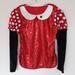 Disney Tops | Disney Minnie Mouse Top Nwot | Color: Black/Red | Size: M