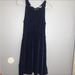 Free People Dresses | Free People Urban Outfitters Open Lace Back Slinky Tank Dress Blue Sz M | Color: Blue | Size: M