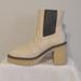 Free People Shoes | Free People James Chelsea Boot In White Leather. Size 39. Excellent Condition. | Color: Black/Cream | Size: 39