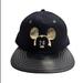 Disney Accessories | Disney Parks Black And Gold Mickey Mouse 28 Millennial Faux Leather Snapback Hat | Color: Black/Gold | Size: Os