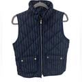 J. Crew Jackets & Coats | J Crew Navy White Stripe Quilted Down Vest Size Small | Color: Blue/White | Size: S