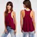 Free People Tops | Free People Long Beach Tank Top In Burgundy L. | Color: Red | Size: L