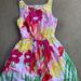 Lilly Pulitzer Dresses | Lilly Pulitzer Floral Dress With Keyhole Back Womens Size 4 | Color: Pink/Yellow | Size: 4