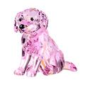 Crystal Labrador Dog Puppy Figurine Animals Lovely Craft Home Decor Ornaments Collectible Birthday Gifts (Pink)