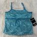 Adidas Tops | Adidas Womens L Tank Top Marble Print Crop Adjustable Spaghetti Strap Nwt | Color: Blue | Size: L
