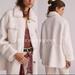 Anthropologie Jackets & Coats | Anthropologie Cinched Faux Fur Coat Button Front Jacket Tops Ivory Size S Nwt | Color: Cream/White | Size: S